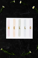 Load image into Gallery viewer, Hello – Watercolor Stripes – Foil Pressed Greeting Card - Modern Legacy Paper Company