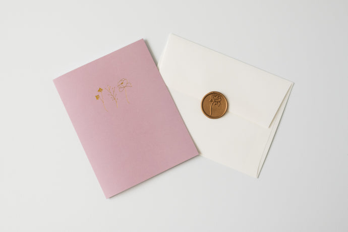 Floral – Blush Pink – Foil Pressed Greeting Card