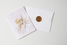 Load image into Gallery viewer, Thank You – Gray Watercolor – Foil Pressed Greeting Card - Modern Legacy Paper Company