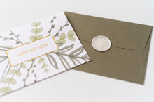 Load image into Gallery viewer, Happy Birthday – Greenery – Foil Pressed Greeting Card - Modern Legacy Paper Company