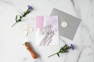 Happy Birthday - Abstract - Foil Pressed Greeting Card - Modern Legacy Paper Company