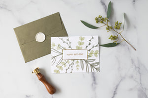 Happy Birthday – Greenery – Foil Pressed Greeting Card - Modern Legacy Paper Company