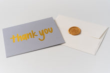 Load image into Gallery viewer, Thank You – Light Blue – Foil Pressed Greeting Card - Modern Legacy Paper Company