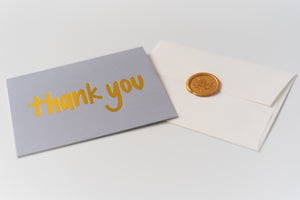 Thank You – Light Blue – Foil Pressed Greeting Card - Modern Legacy Paper Company