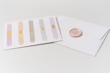 Load image into Gallery viewer, Hello – Watercolor Stripes – Foil Pressed Greeting Card - Modern Legacy Paper Company