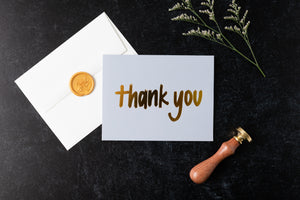 Thank You – Light Blue – Foil Pressed Greeting Card - Modern Legacy Paper Company